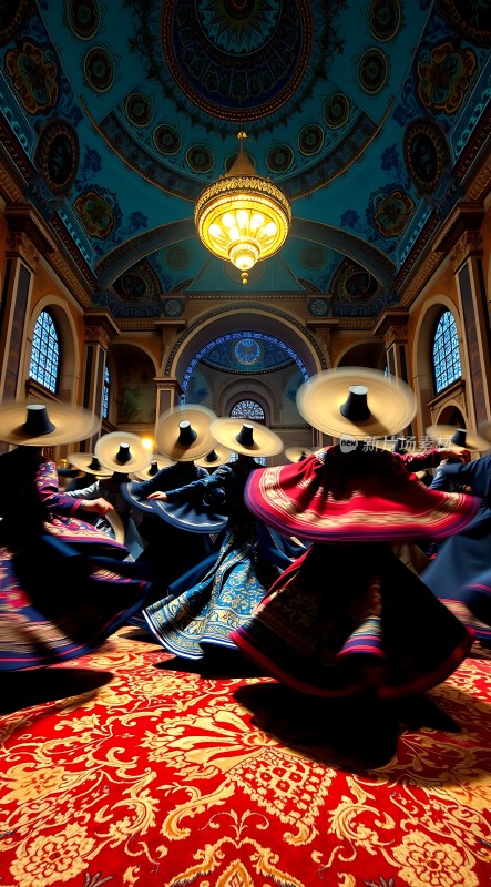 旋转舞者与华丽大厅