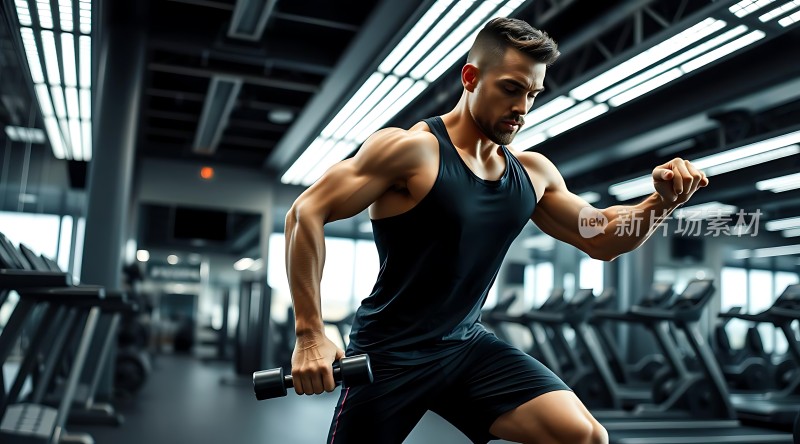 健身达人展示力量与魅力