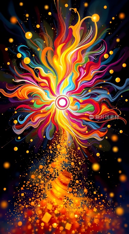 五彩斑斓的光芒绽放