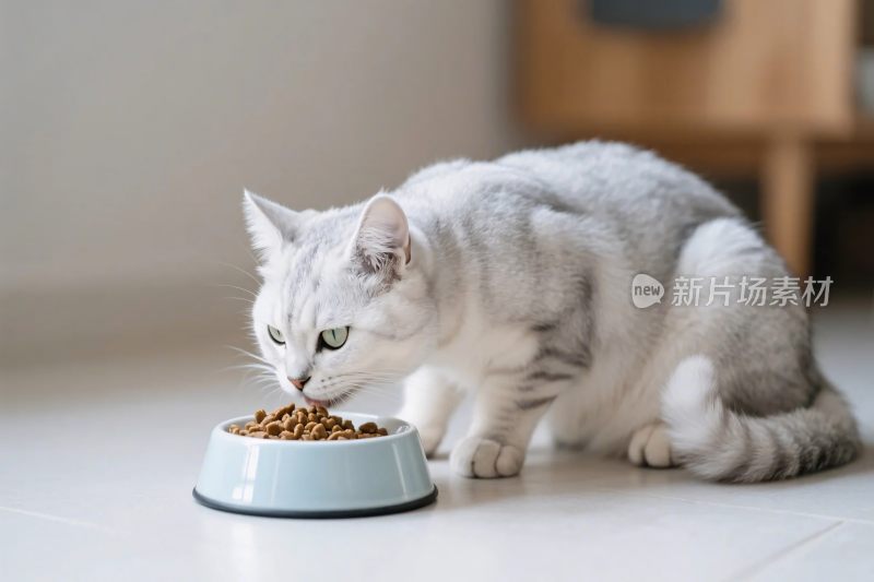 猫咪进食场景