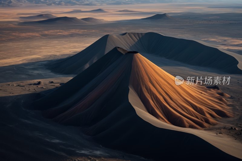 沙漠中山脉日落风光风景图片