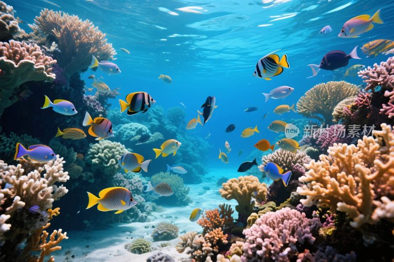 海底珊瑚鱼景观