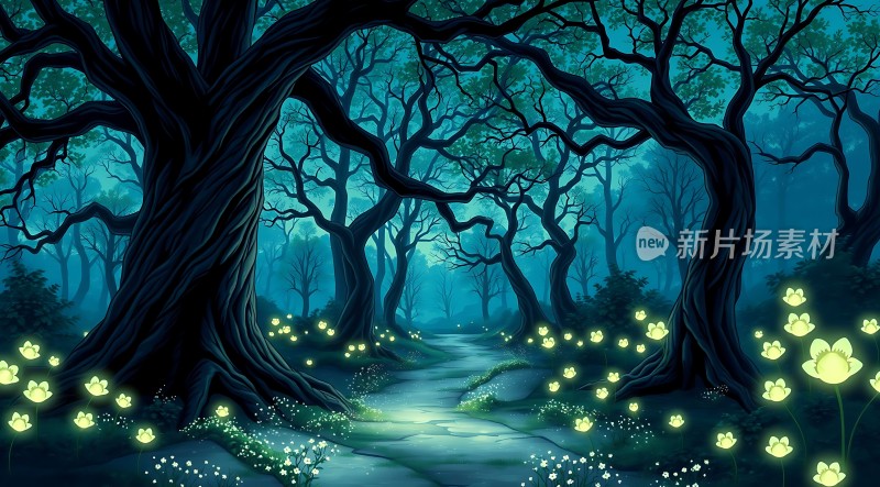 神秘森林夜光之路