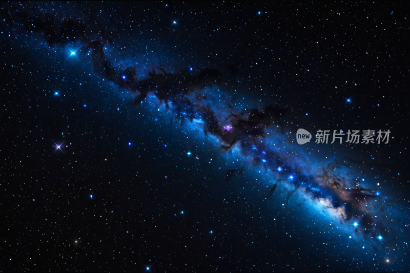 星系一个非常长狭窄的恒星填充线背景图片