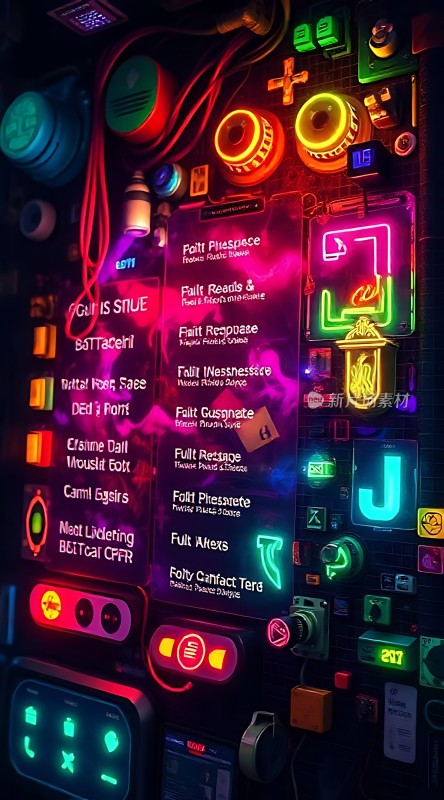 霓虹灯数码科技世界