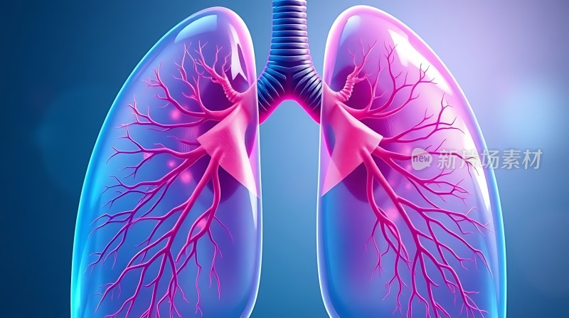 肺部的呼吸系统解剖图