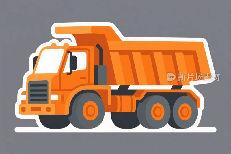 卡通自卸卡车插画