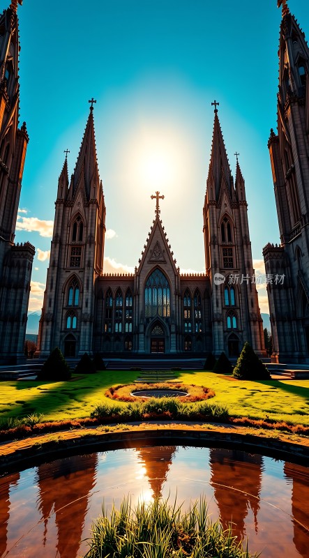 阳光下的宏伟教堂