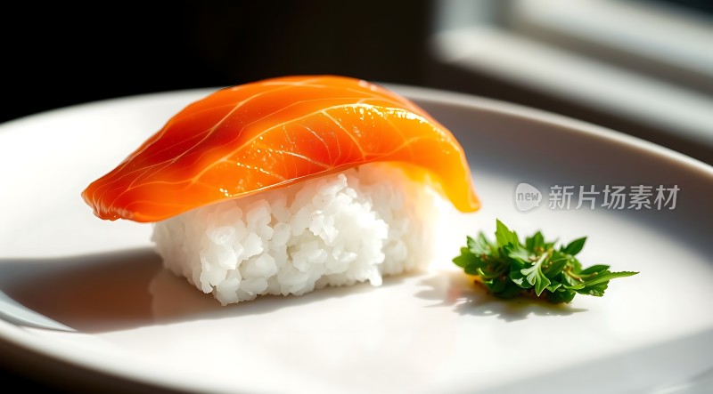 三文鱼寿司配香菜