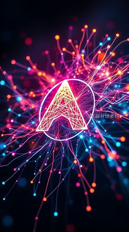 科技之光字母A的光芒四射