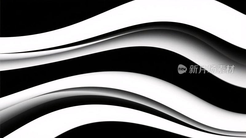 黑白波浪线条图案