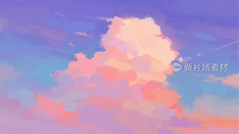 梦幻绚丽的天空云朵插画