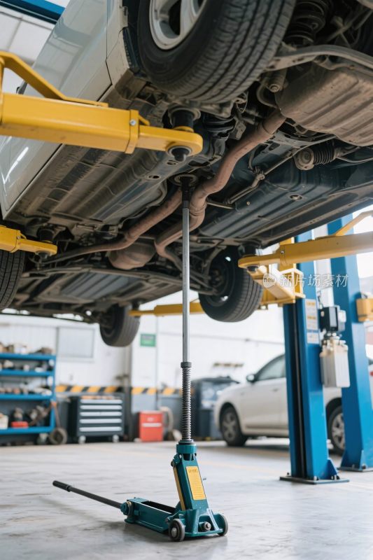 汽车维修车间底部场景