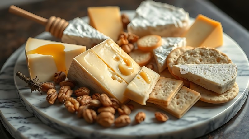 奶酪拼盘蜂蜜坚果配饼干