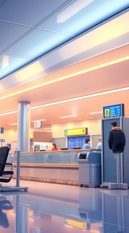 机场柜台办理登机手续