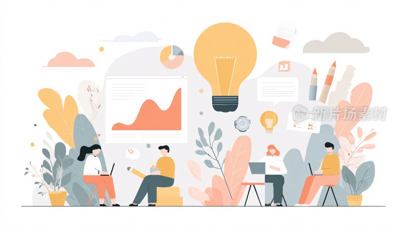 创意办公场景插画