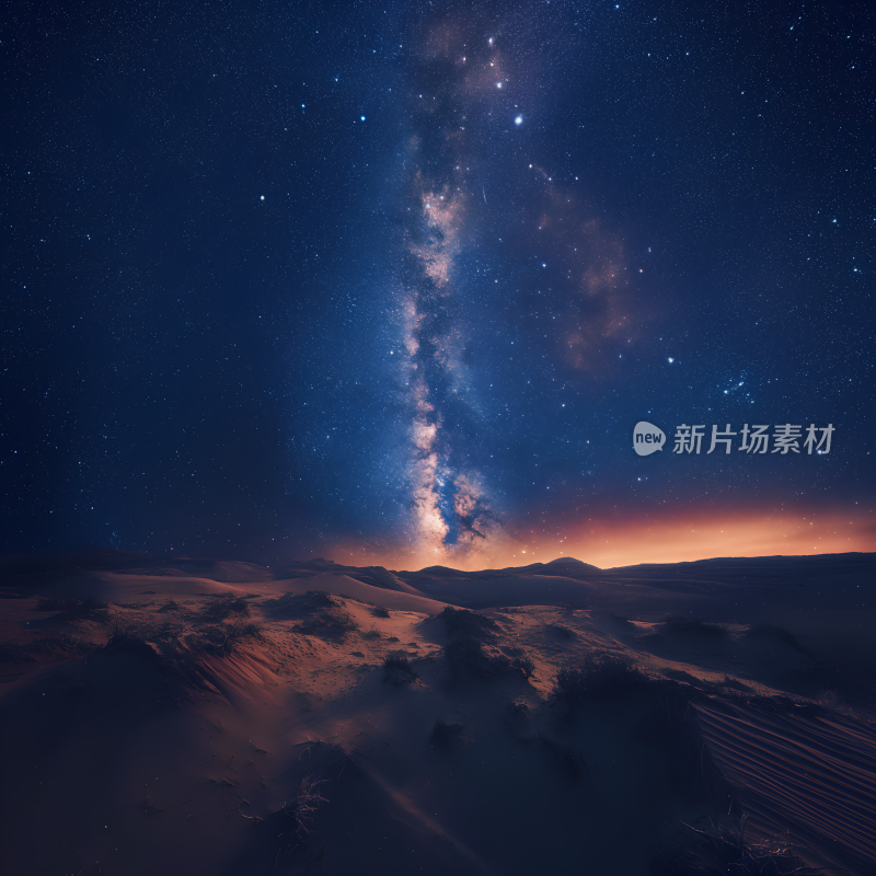 沙漠星空下的银河背景壁纸