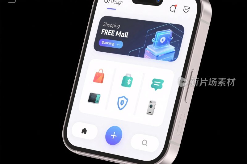 手机应用界面数字插画