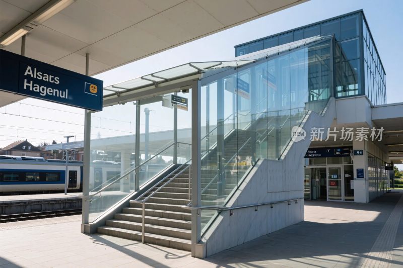 火车站台与楼梯景观