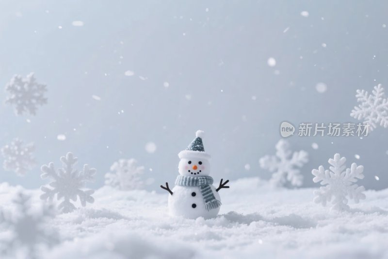 冬日雪人雪景