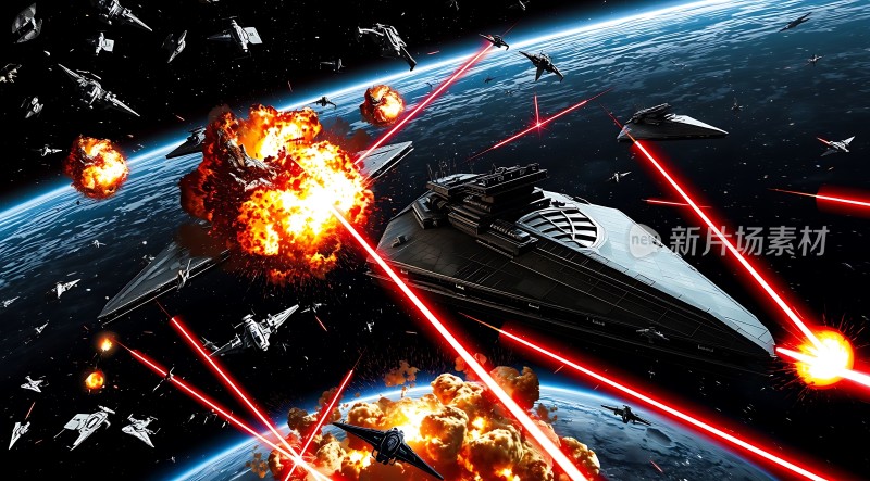星际激战太空战舰与飞船的对决