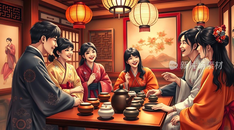 古风茶话会雅集品茗论古今