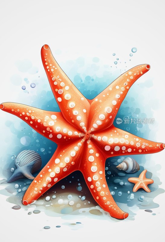 纯白海星插画