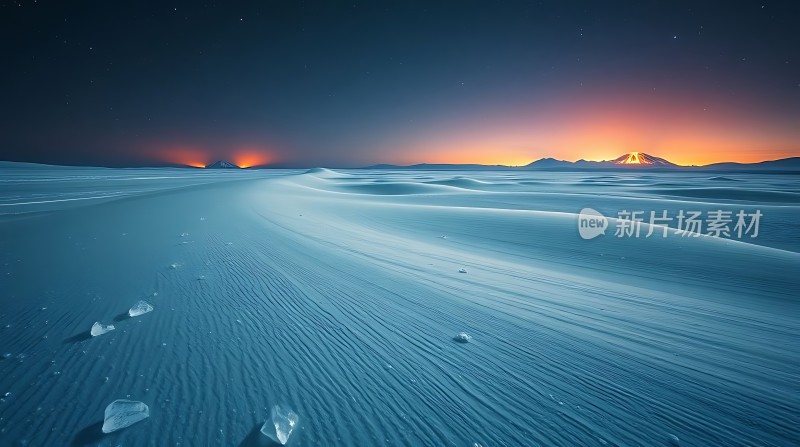 冰封沙漠日落奇景