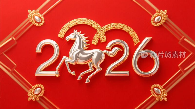 年马元素新年画面