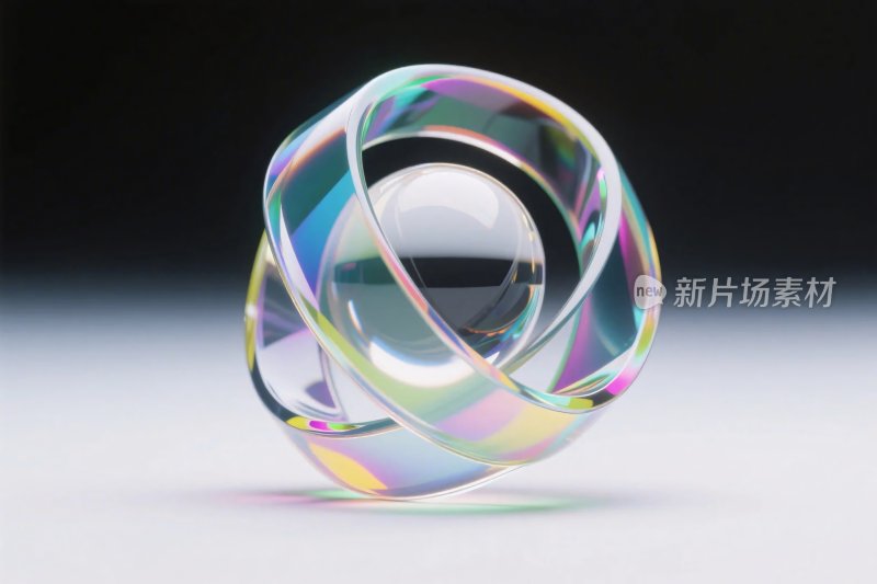 彩色环形透明球体