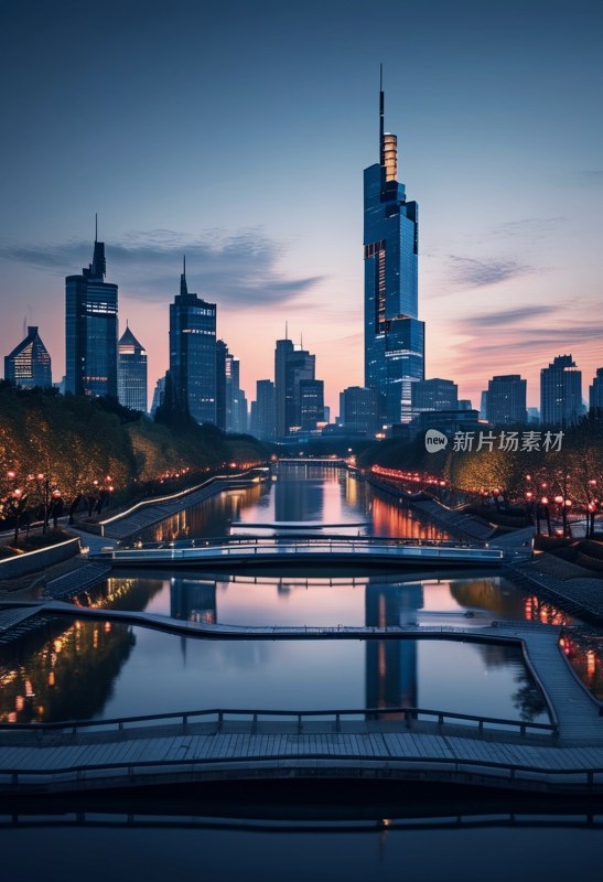 南京夜景摩天楼