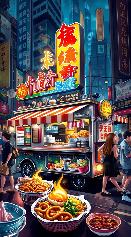 夜市美食诱惑街头小吃盛宴