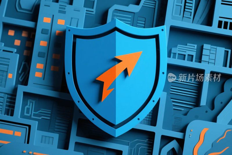 科技安全盾牌插画