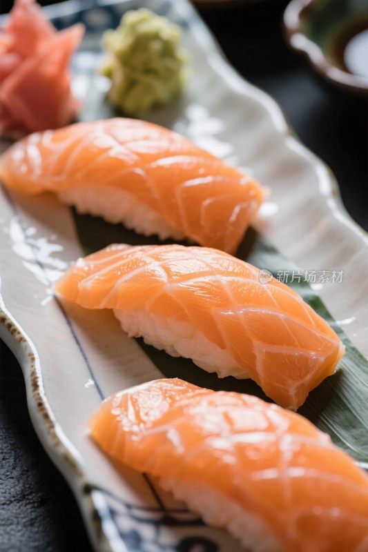 三文鱼寿司美食展示