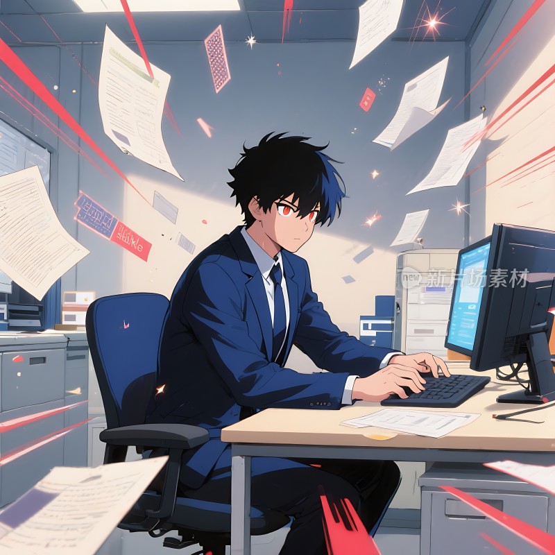 商务男士电脑办公