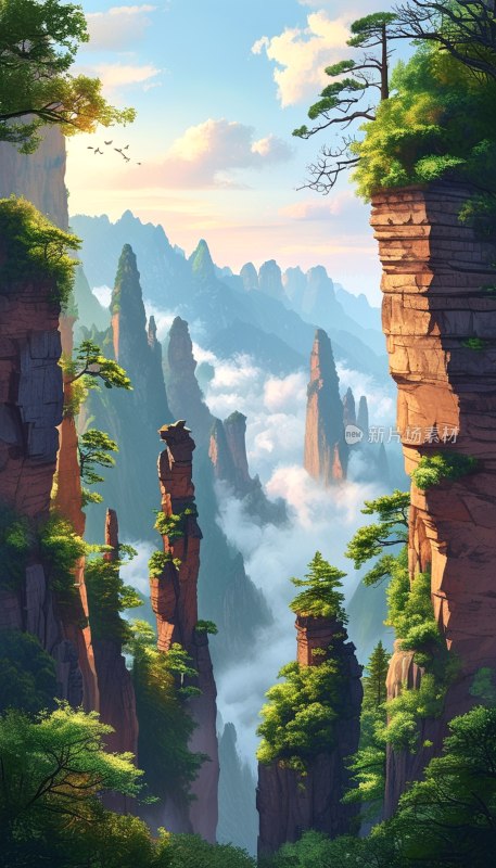 张家界天门山风光