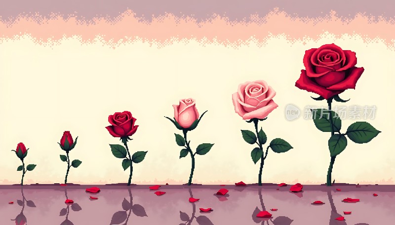 玫瑰绽放从花蕾到盛开的美丽历程