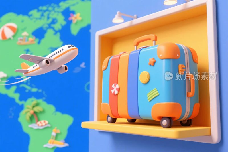 卡通旅行插画场景