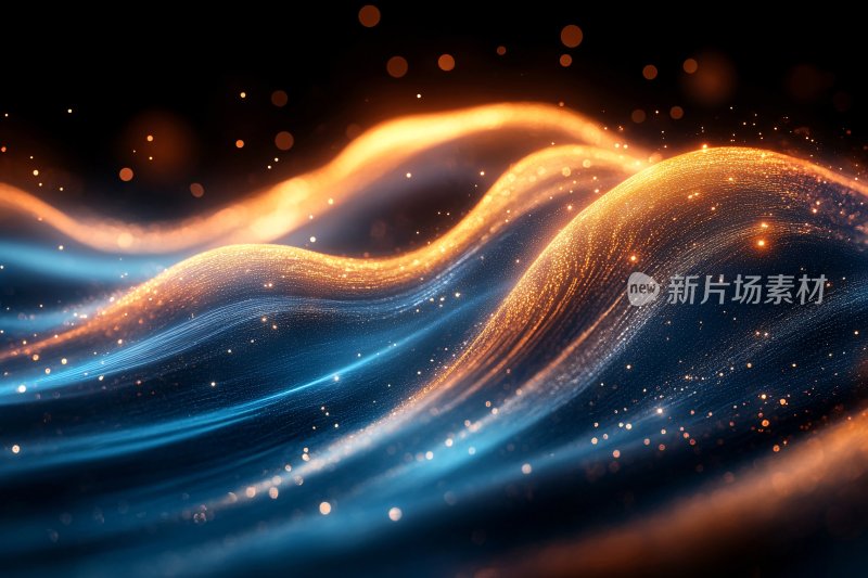 炫彩流动光线波浪背景图