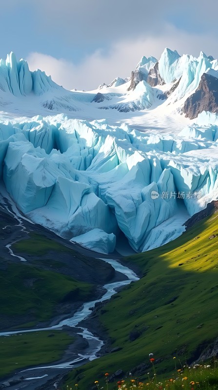 冰川之巅翠谷溪流