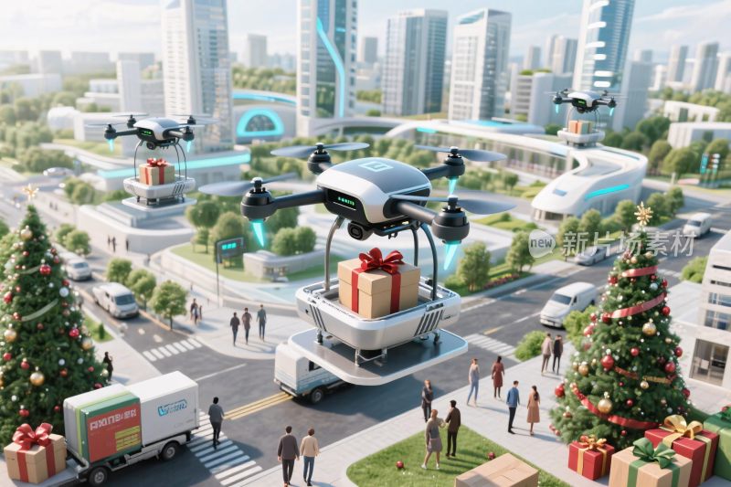 未来城市无人机配送场景