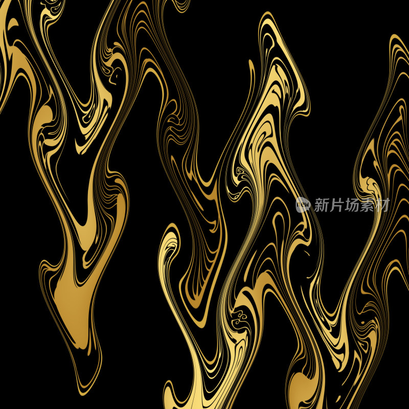 金色火焰流水树纹抽象云纹