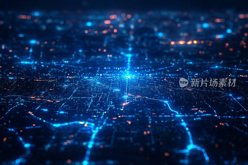 科技感蓝色网络线路背景