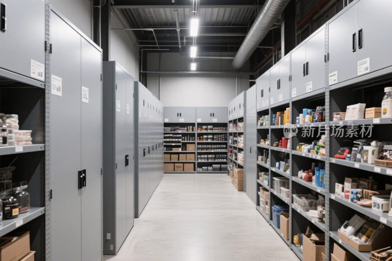仓库内部货架场景
