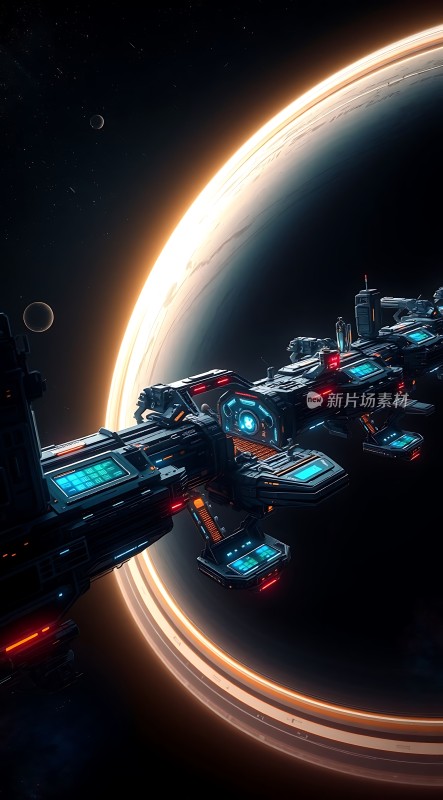 星际飞船环绕神秘星球