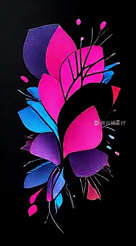 彩色抽象花卉图案