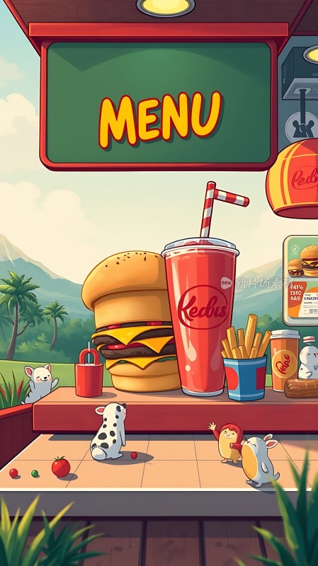 卡通餐厅菜单
