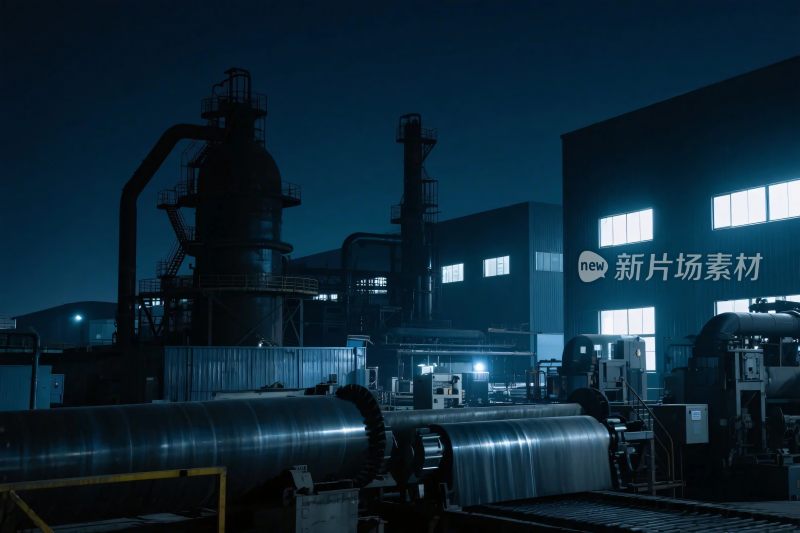 工业厂区夜景图
