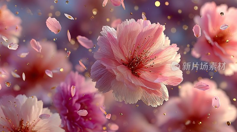 梦幻唯美的绽放樱花