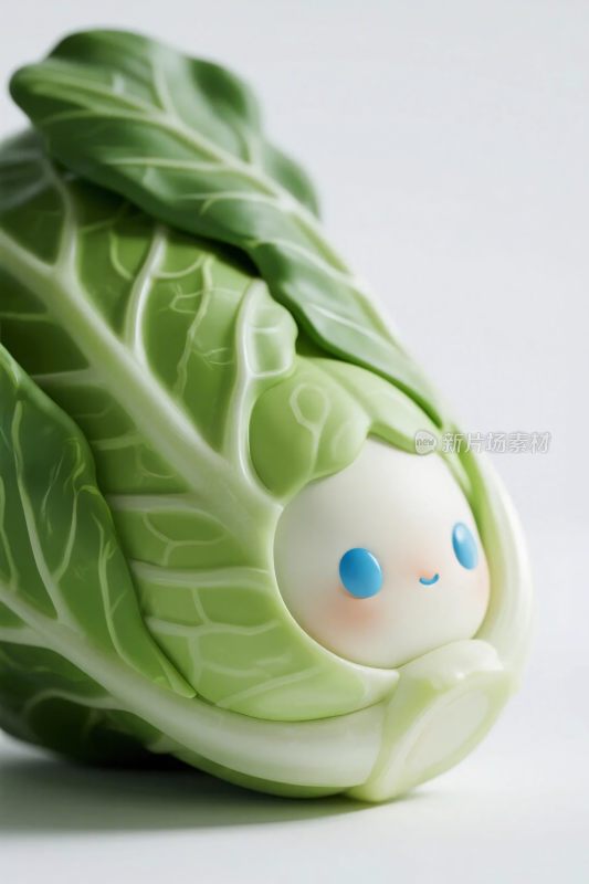 拟人化白菜卡通插画